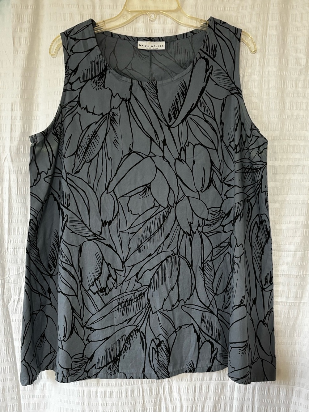 Bryn Walker Floral Leaf Sleeveless Cotton Tunic Sz Medium